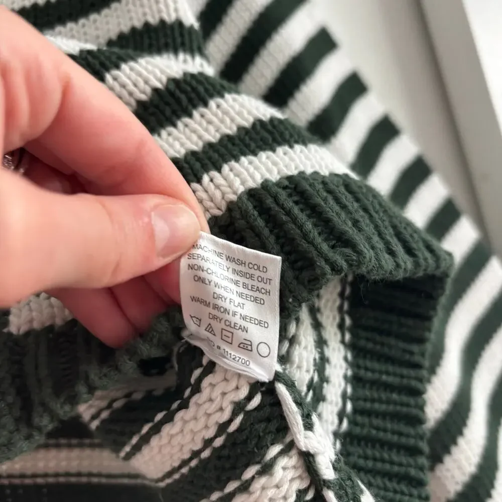Show‎ Me Your Mumu Good Karma Cardigan Forest Green Striped Balloon Sleeves Sz L